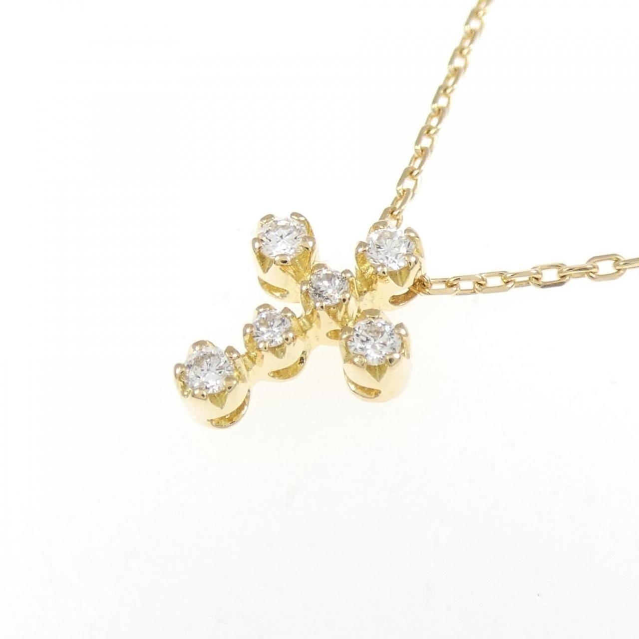 スタージュエリー クロス ダイヤモンド ネックレス 0.10CT