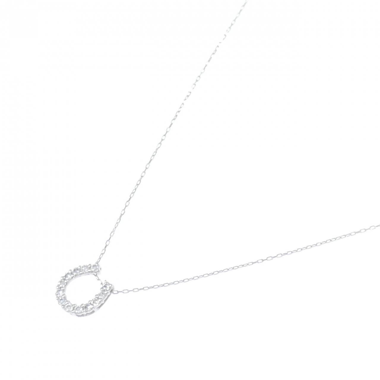 【新品】PT900/PT850 ホースシュー ダイヤモンド ネックレス 0.15CT