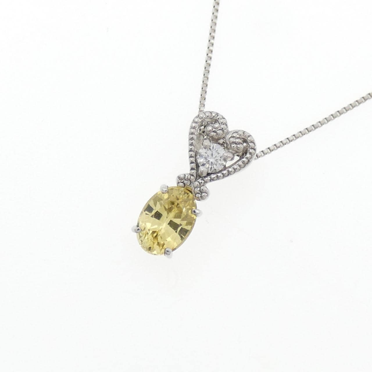 PT900/PT850 ハート サファイヤ ネックレス 0.791CT