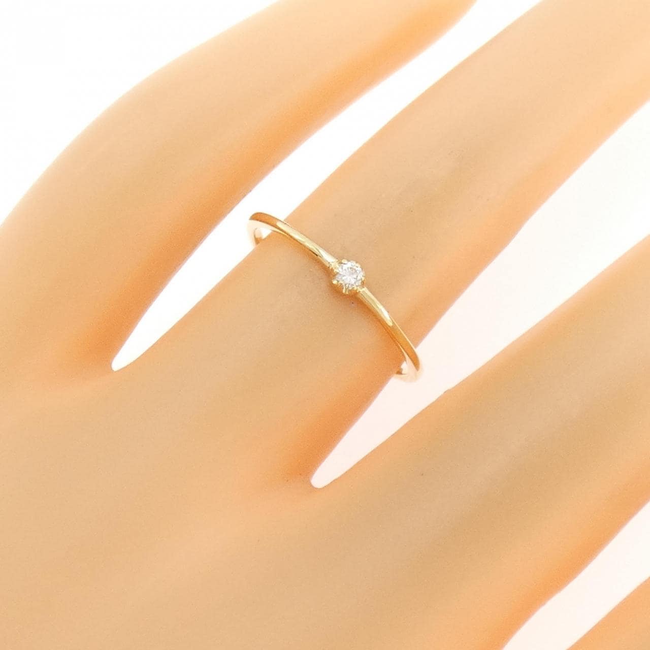 【リメイク】K18YG ソリティア ダイヤモンド リング 0.03CT
