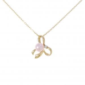 K18YG リボン 淡水パール ネックレス 5.4mm