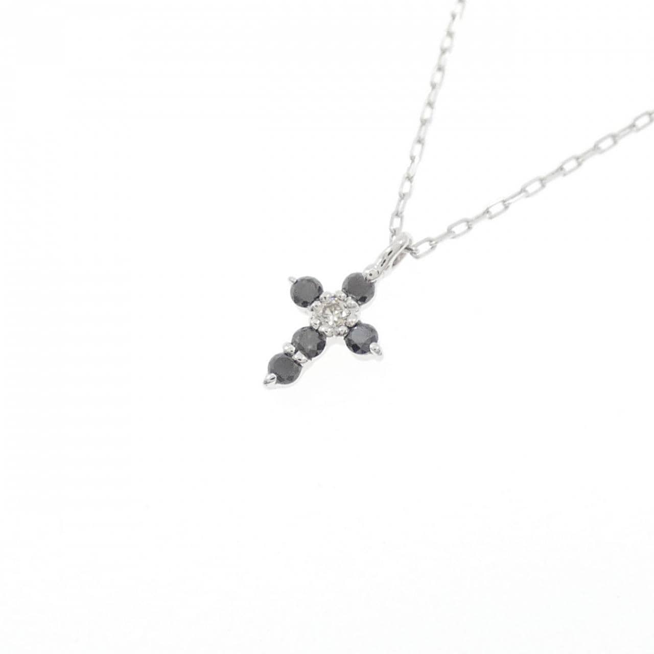 K10WG クロス ダイヤモンド ネックレス