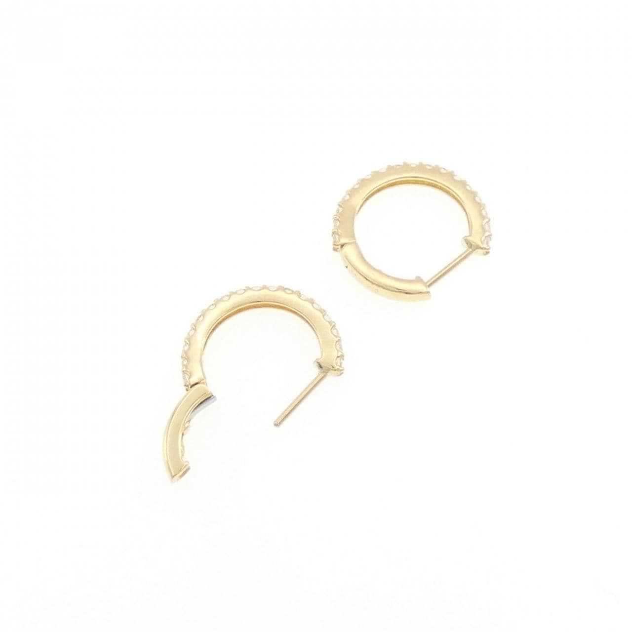 【新品】K18YG ダイヤモンド フープ ピアス 0.402CT