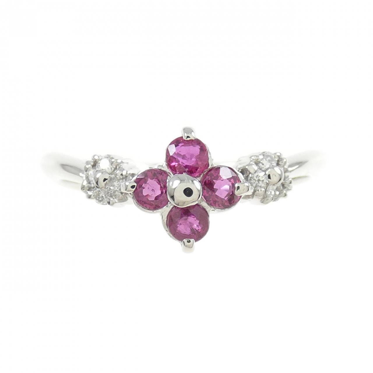 PT フラワー ルビー リング 0.29CT