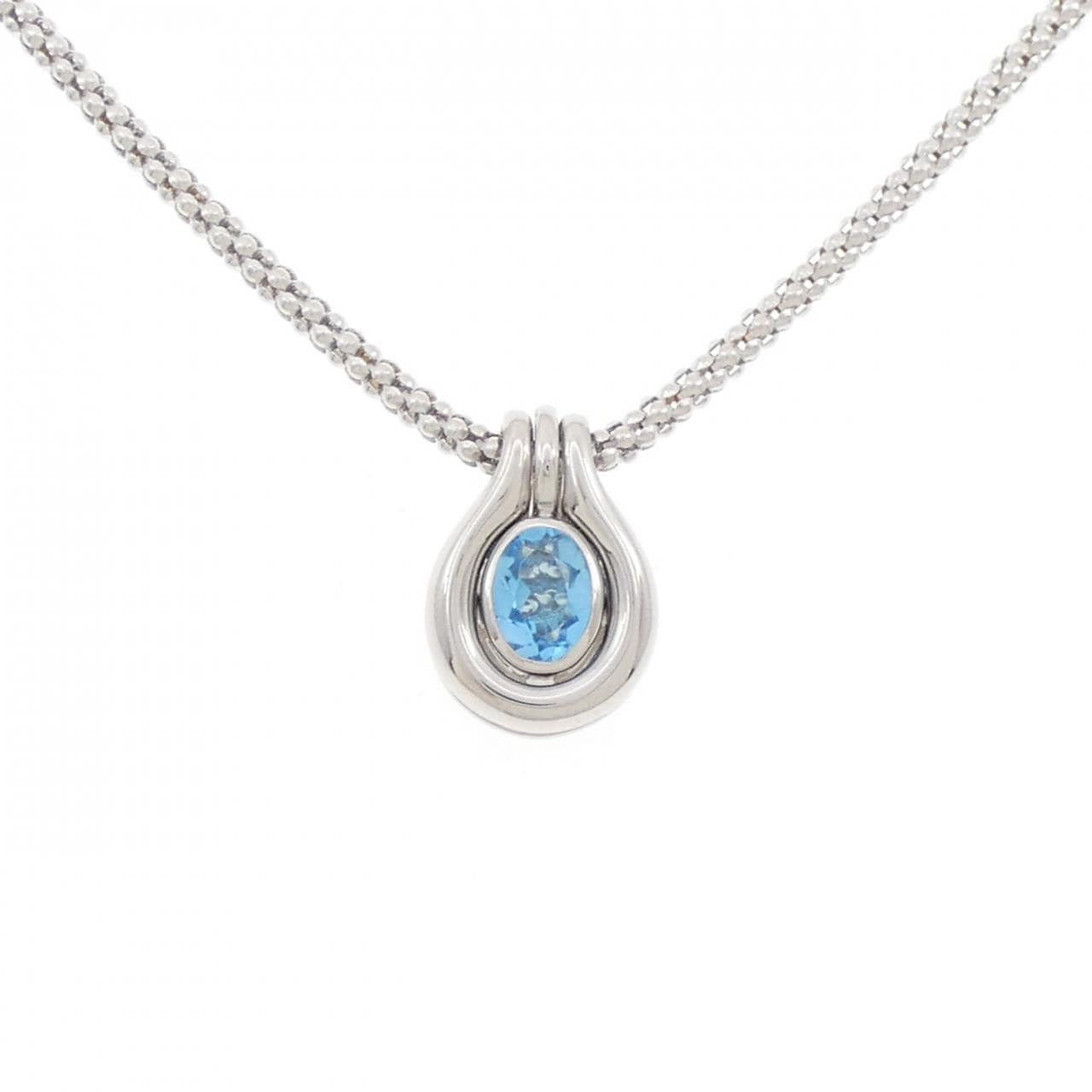 750WG blue Topaz necklace