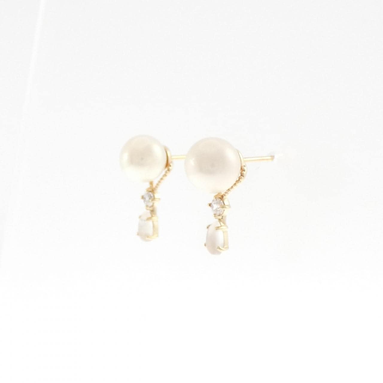 アガット 淡水パール ピアス 5.9mm