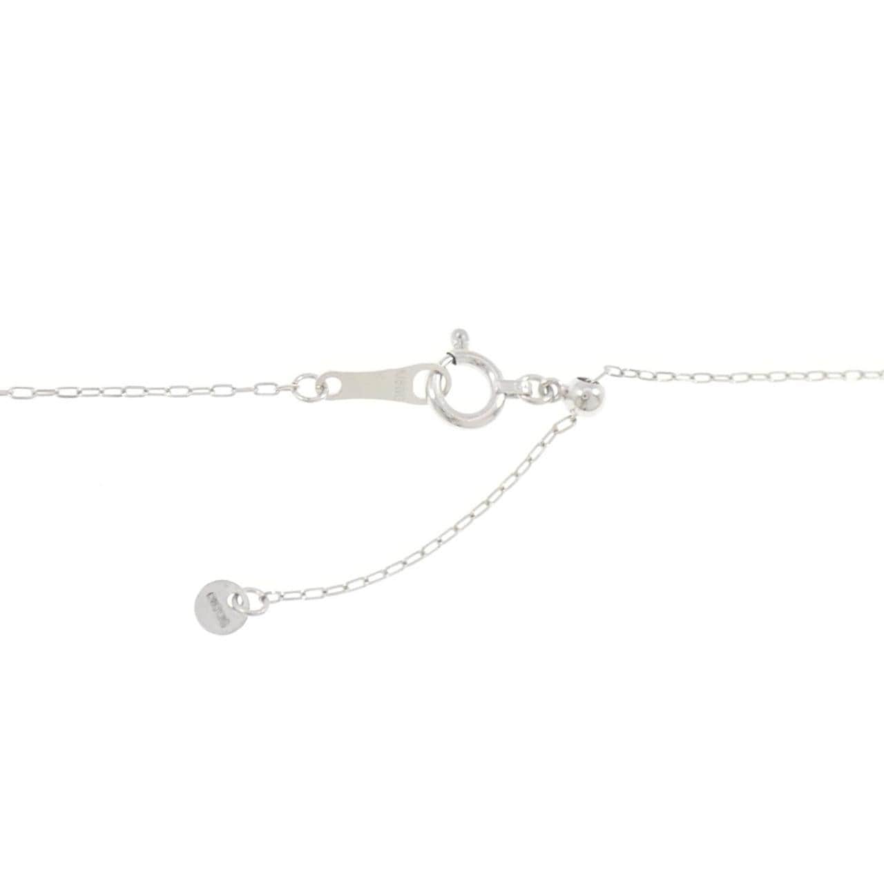 K18WG スリーストーン ダイヤモンド ネックレス 0.30CT