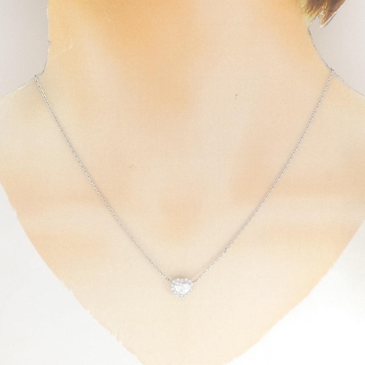 PT900/PT850 ダイヤモンド ネックレス 0.644CT F VS2 ハートシェイプ