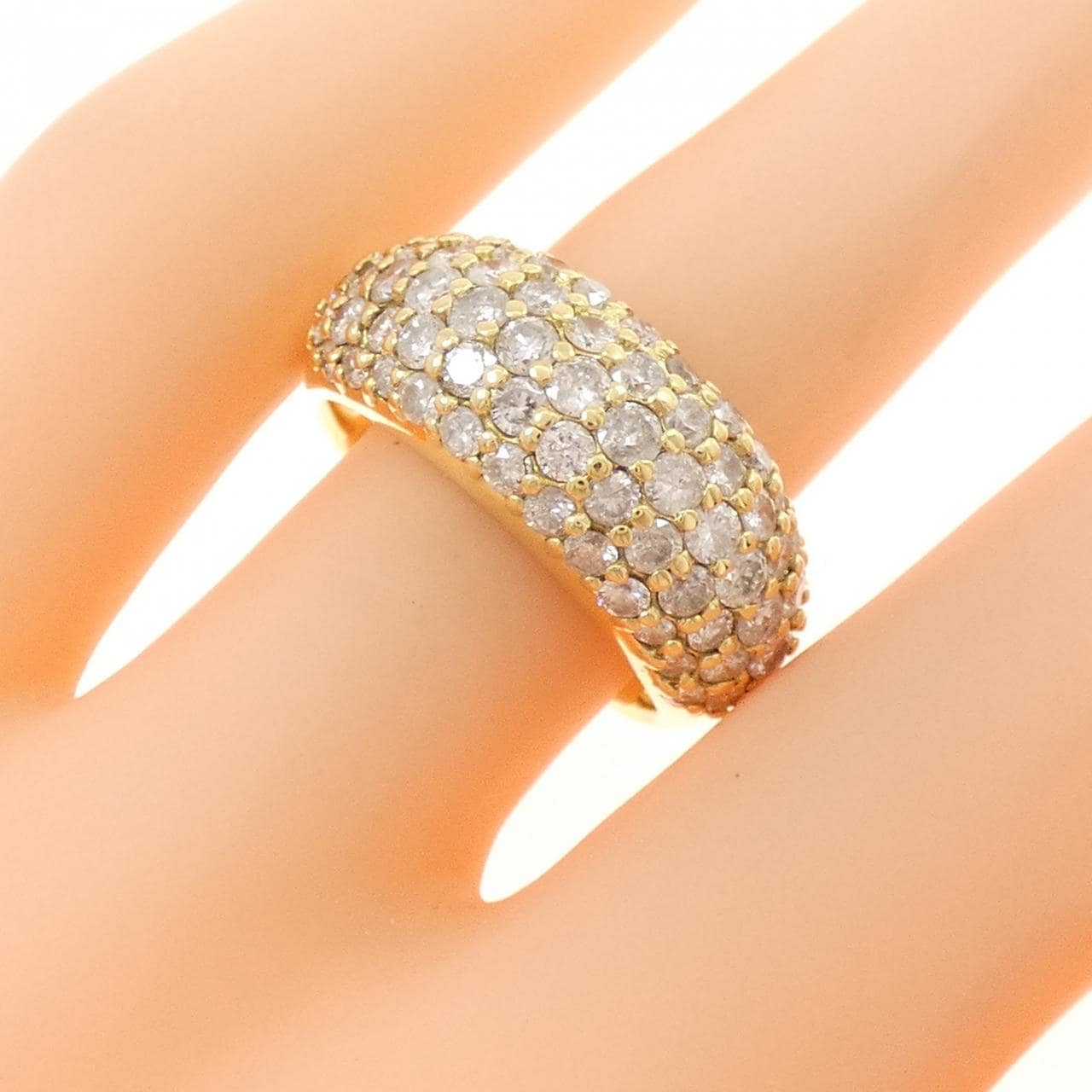 K18YG パヴェ ダイヤモンド リング 2.00CT