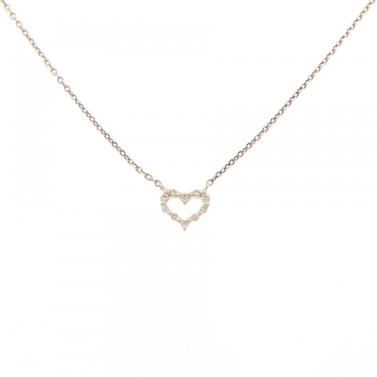 アガット ハート ダイヤモンド ネックレス 0.06CT
