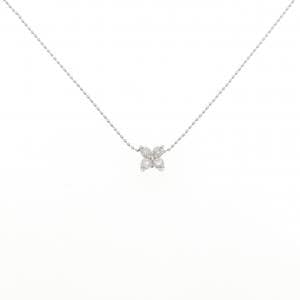 PT900/PT850 フラワー ダイヤモンド ネックレス 0.31CT