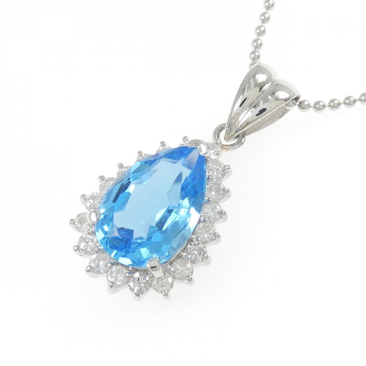 PT900/PT850 ブルートパーズ ネックレス 3.54CT