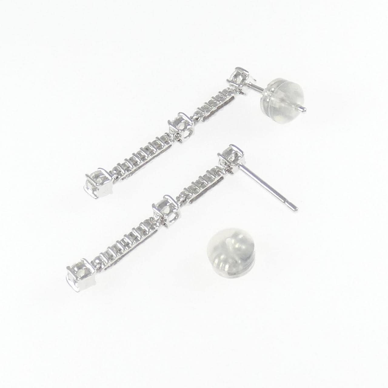 K14WG ダイヤモンド ピアス 0.72CT