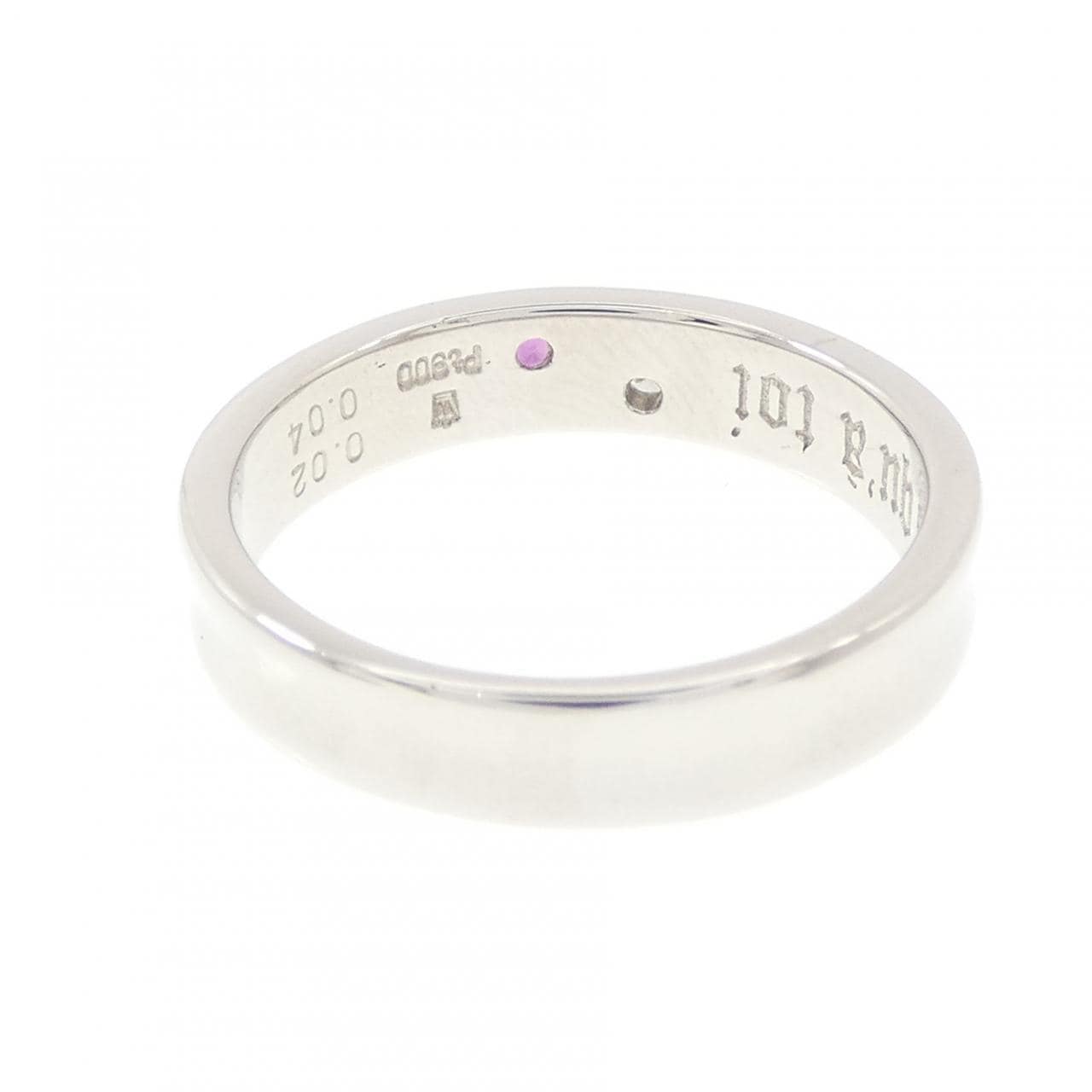 PT900 ルビー リング 0.04CT