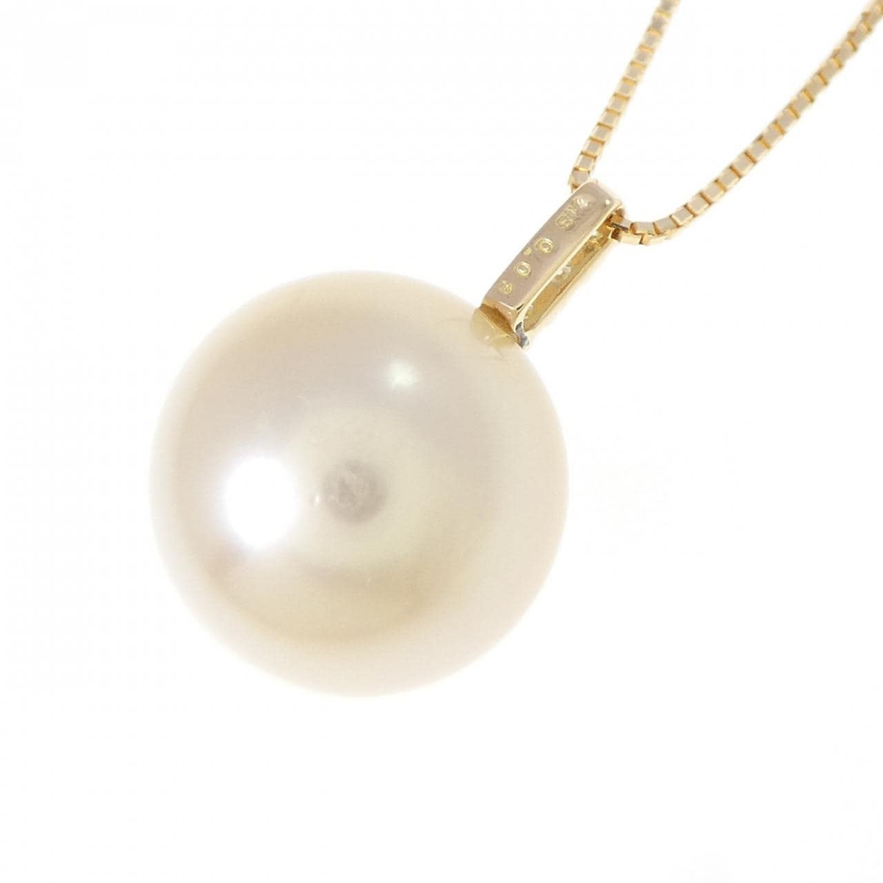 K18YG 白蝶パール ネックレス 12.5mm