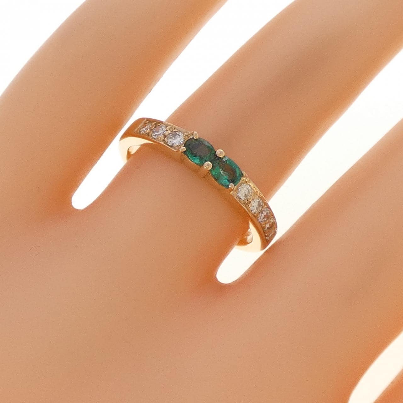 750YG エメラルド リング
