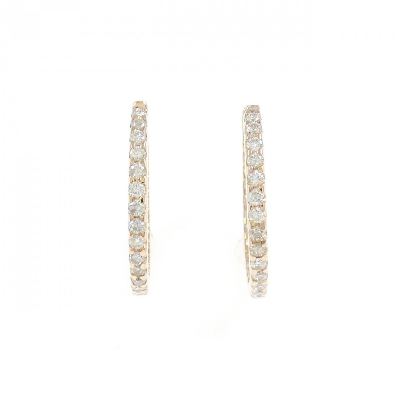 750PG ダイヤモンド フープ ピアス 0.60CT