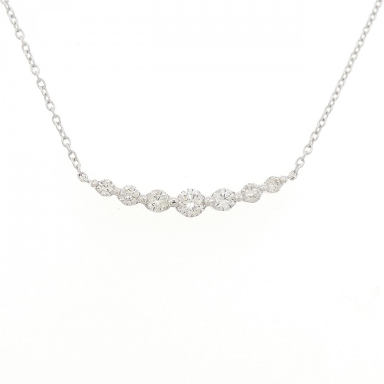 K18WG ダイヤモンド ネックレス 0.36CT