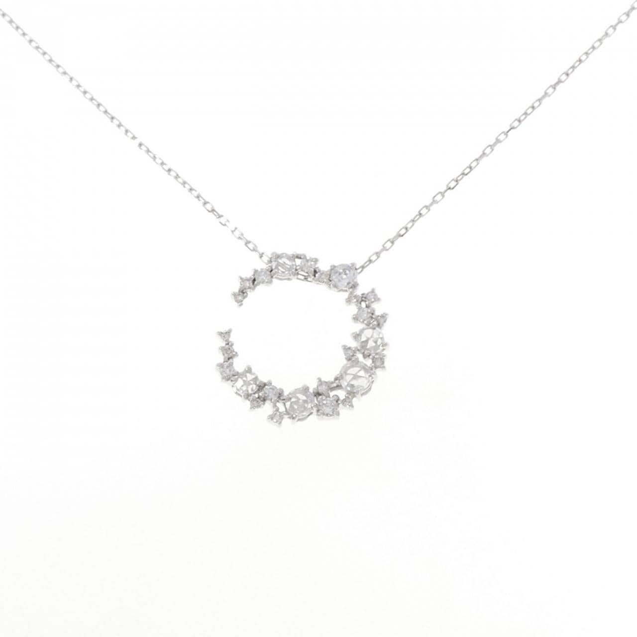 K18WG ムーン サファイヤ ネックレス 0.02CT