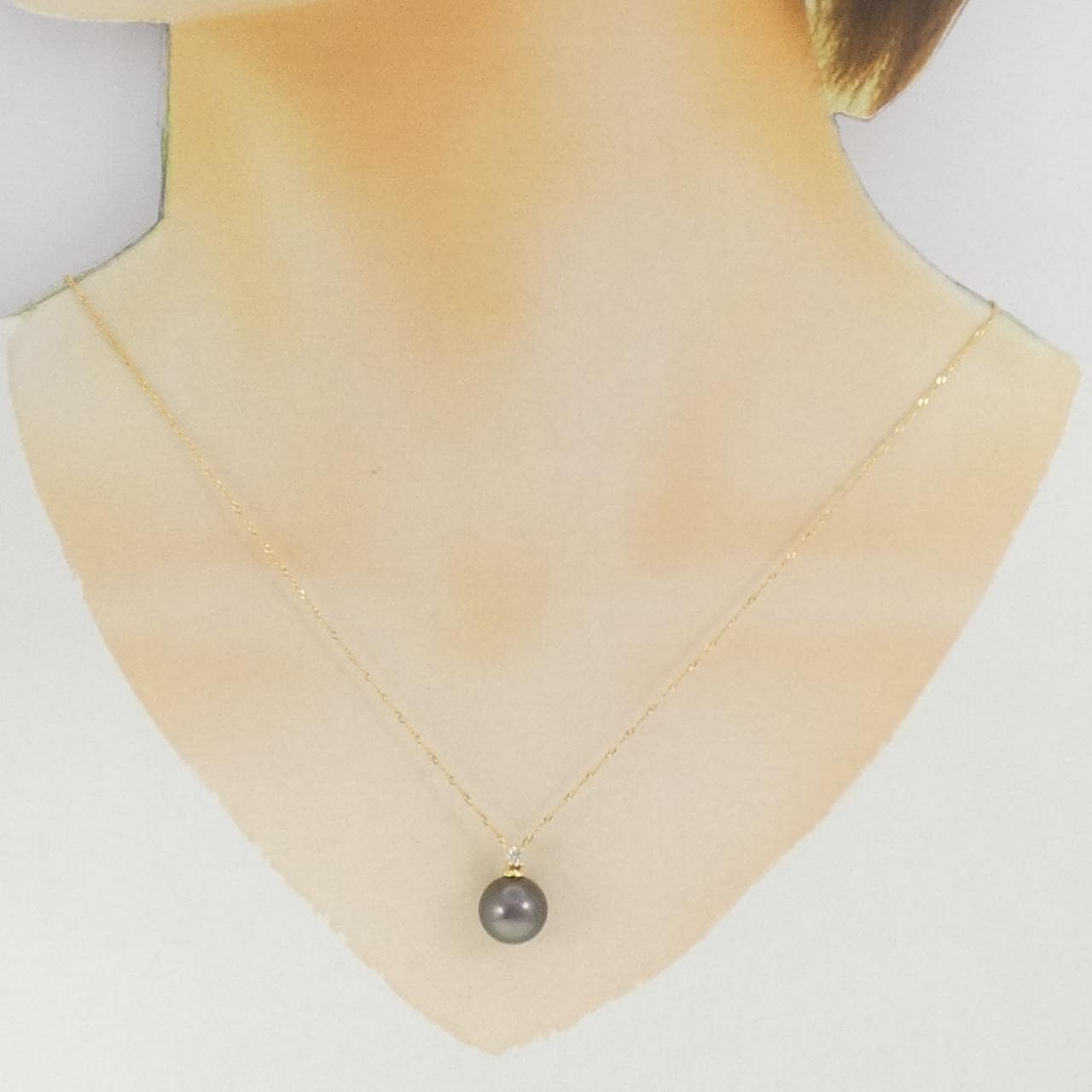 K18YG 黒蝶パール ネックレス 10.4mm