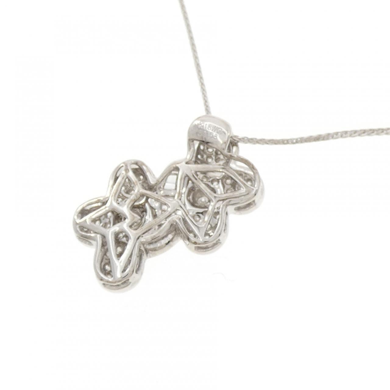 K18WG パヴェ ダイヤモンド ネックレス 0.58CT