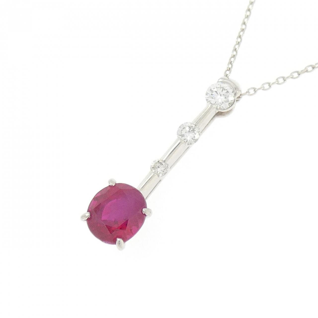 PT900/PT850 ルビー ネックレス 1.33CT