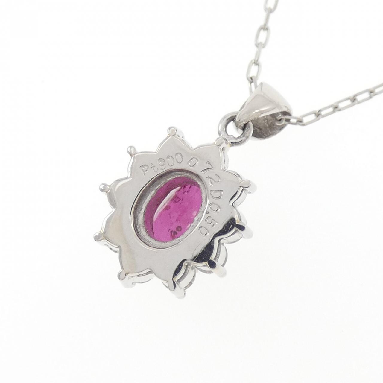 PT900/PT850 ルビー ネックレス 0.72CT