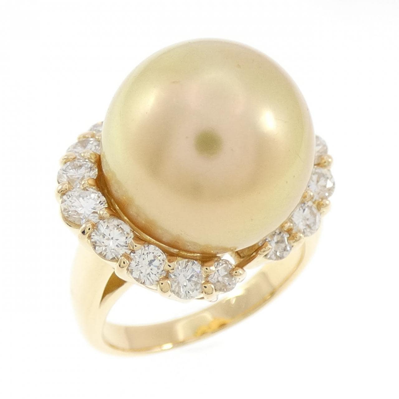 K18YG 白蝶パール リング 13.8mm