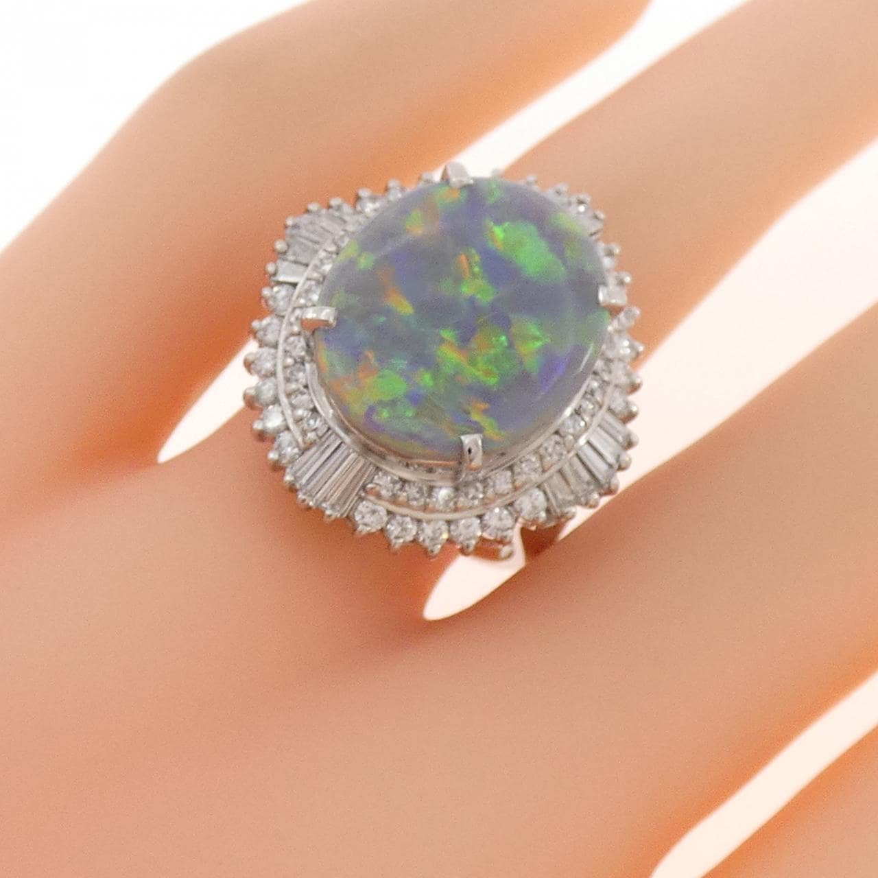 PT900 ブラックオパール リング 4.35CT