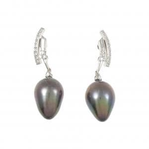 K18WG Black Pearl Earrings