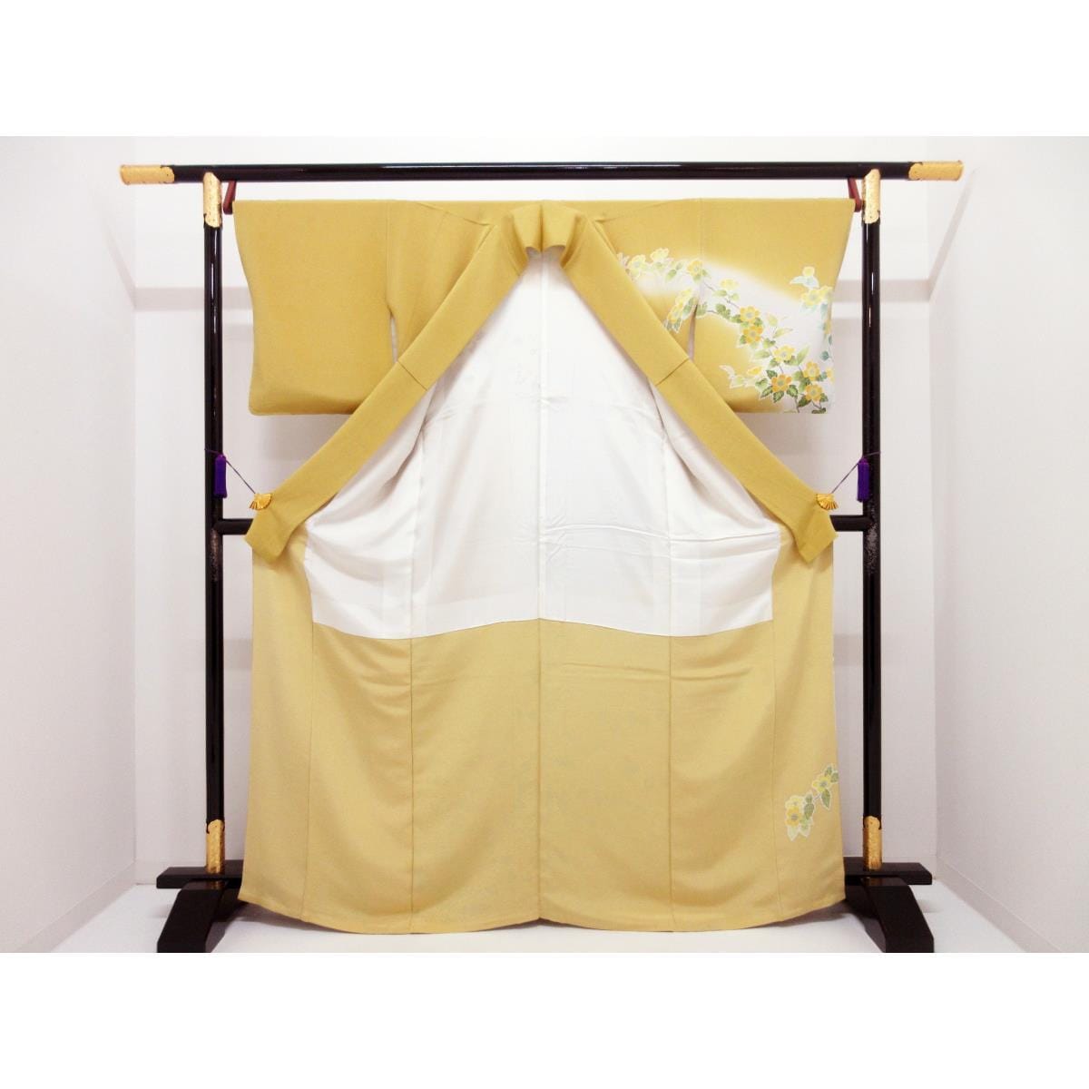 [Unused items] Visiting kimono, crepe, Yuzen gold leaf finish, gradation dyeing