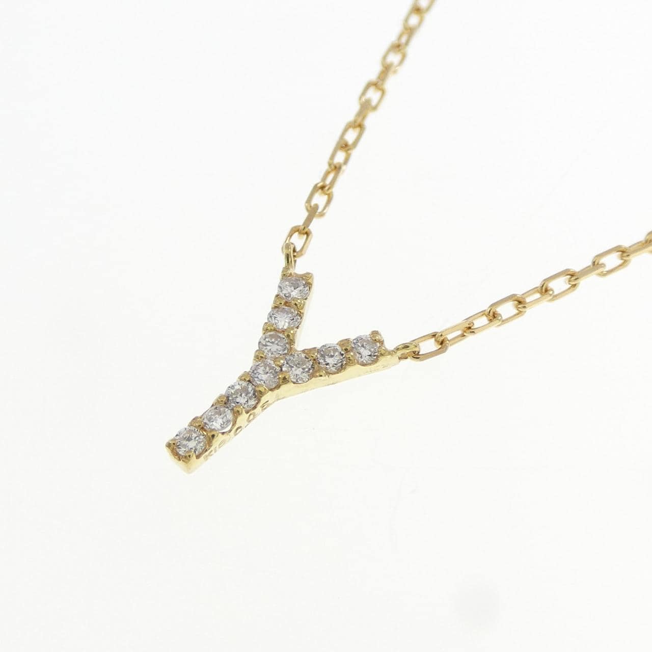 K18YG イニシャルY ダイヤモンド ネックレス 0.05CT
