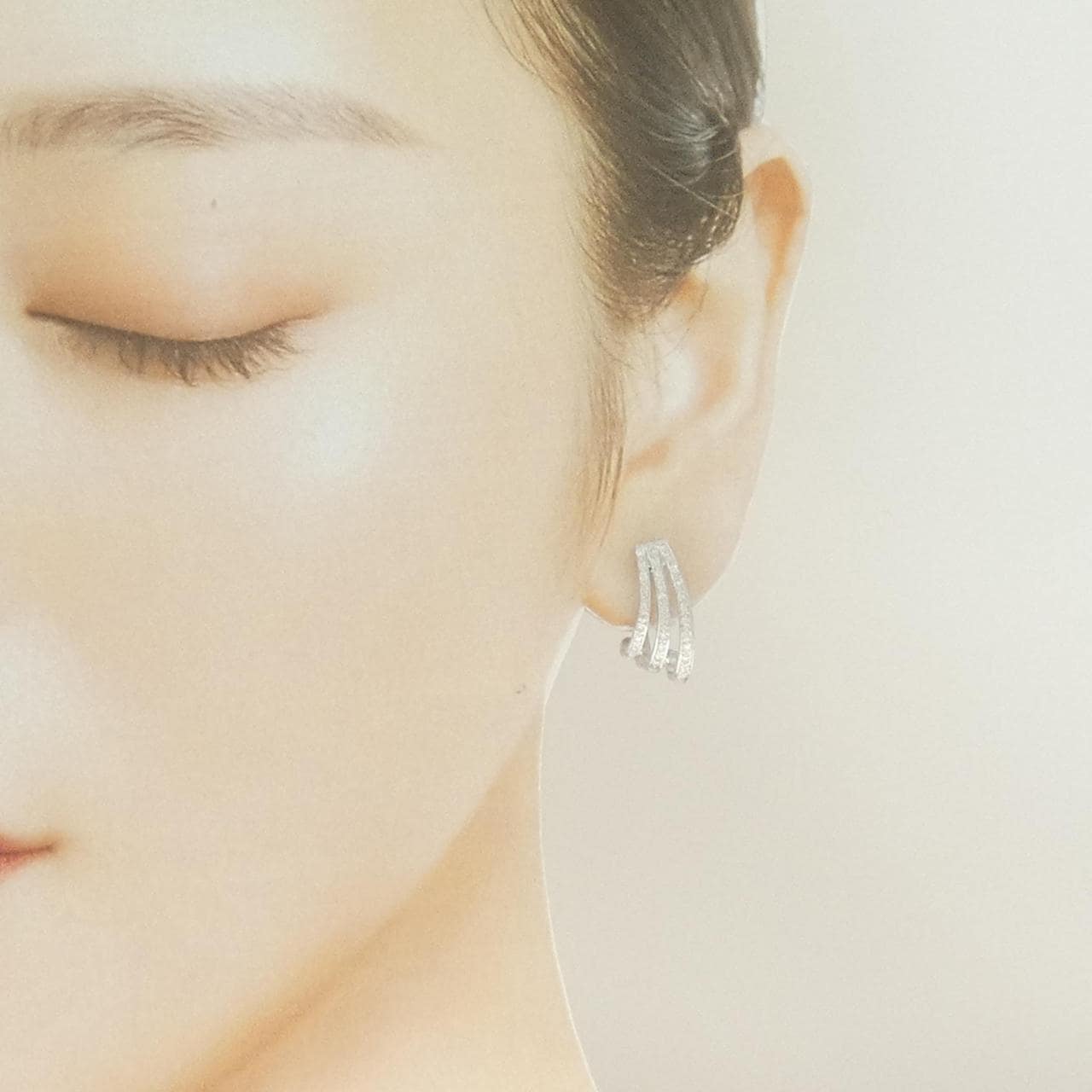 750WG ダイヤモンド ピアス/イヤリング 0.38CT