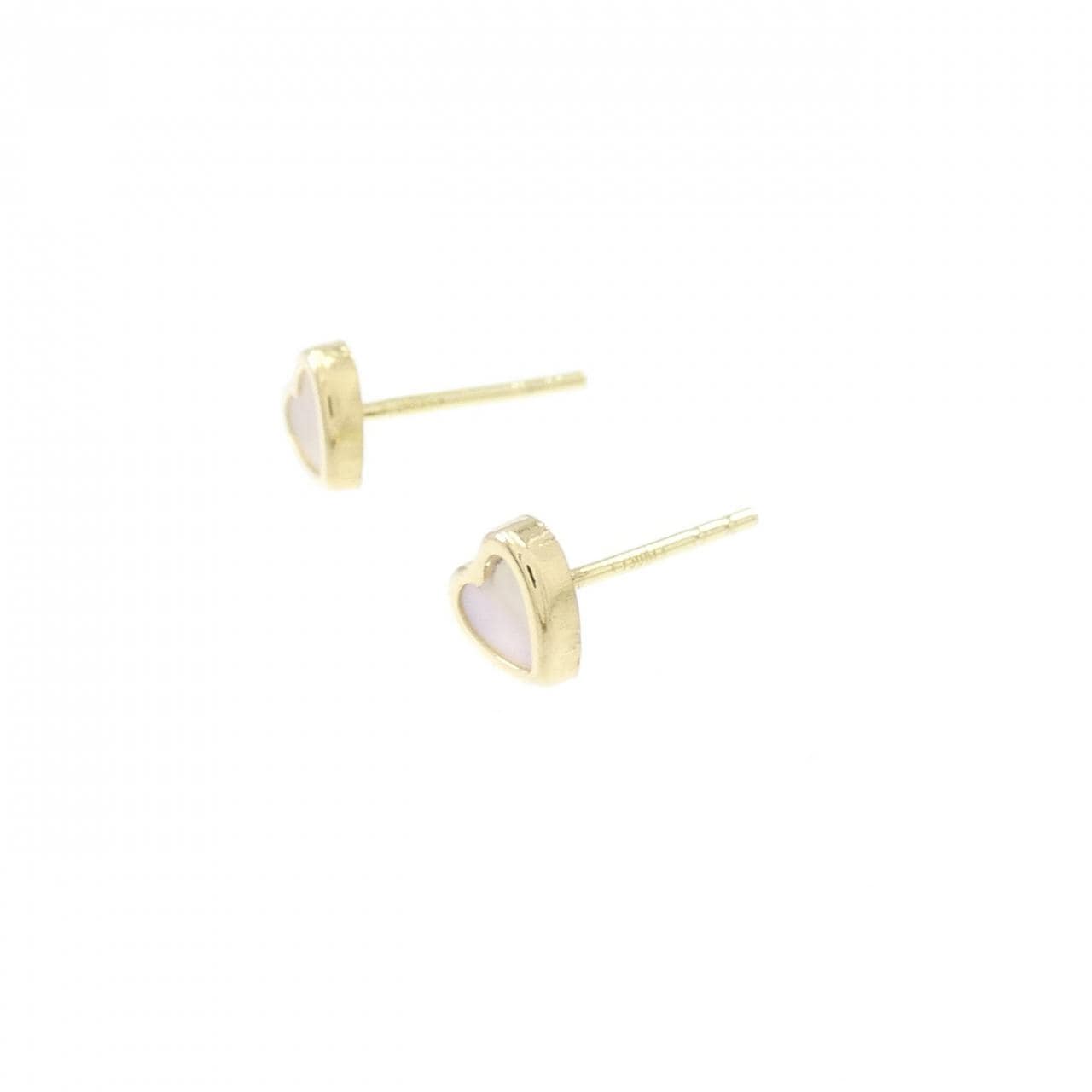 [BRAND NEW] 750YG Heart Mother of Pearl Earrings