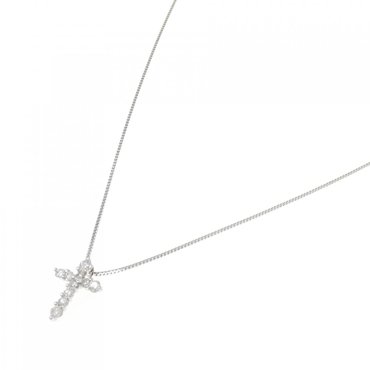 PT900/PT850 クロス ダイヤモンド ネックレス 0.30CT