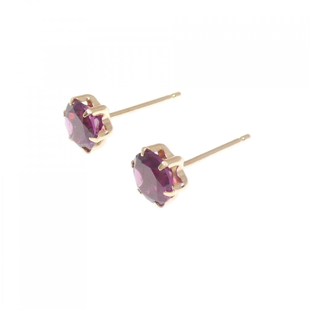 K18PG石榴石耳環