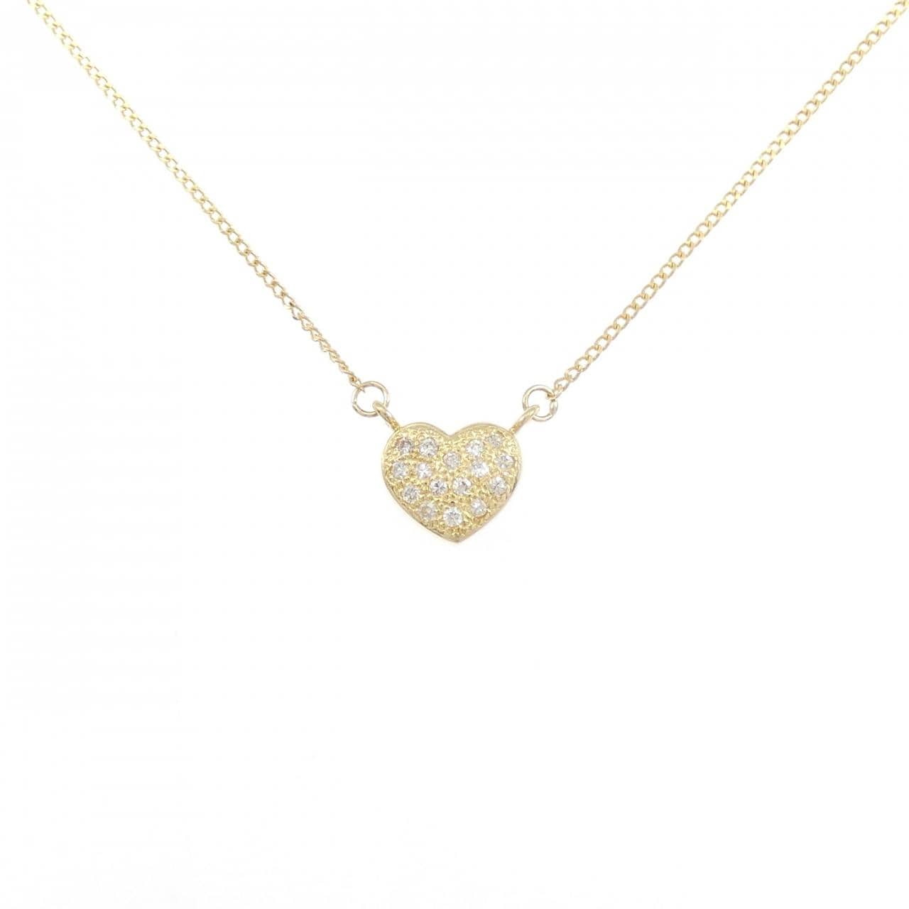 K18YG ハート ダイヤモンド ネックレス