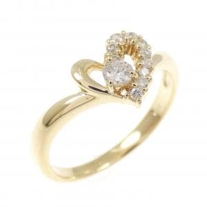 K14YG ハート ダイヤモンド リング 0.13CT