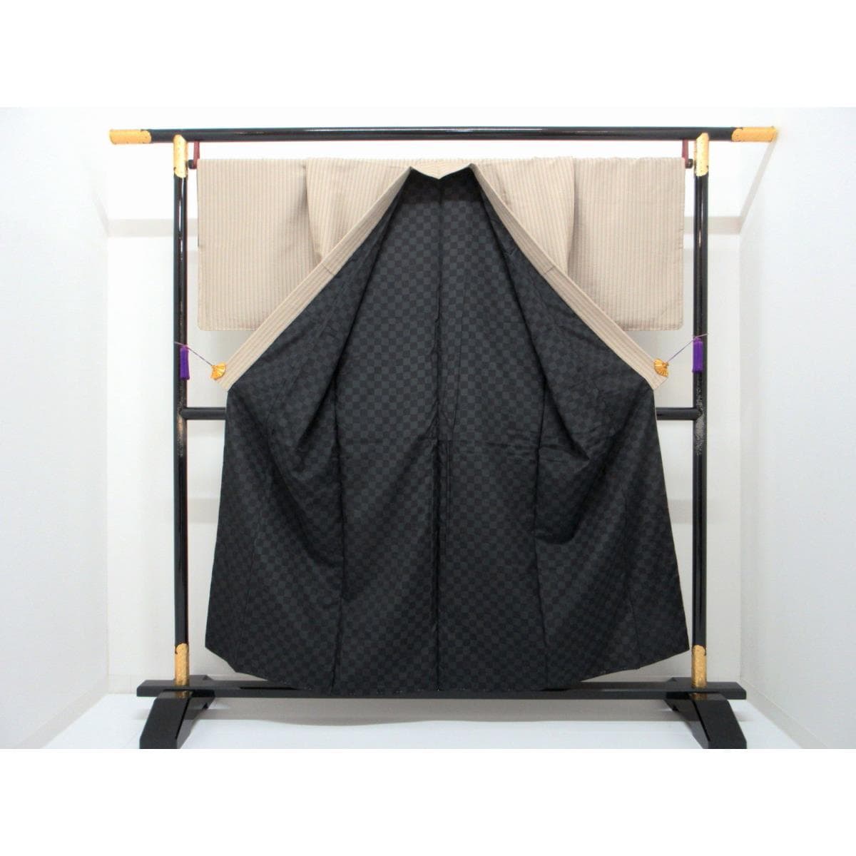 【未使用品】男物　化繊　きもの・羽織　２点セット