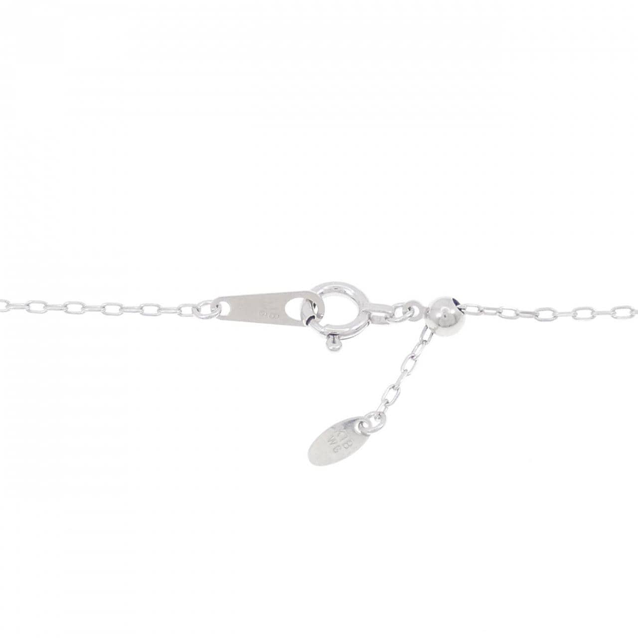 K18WG フラワー ダイヤモンド ネックレス 0.30CT