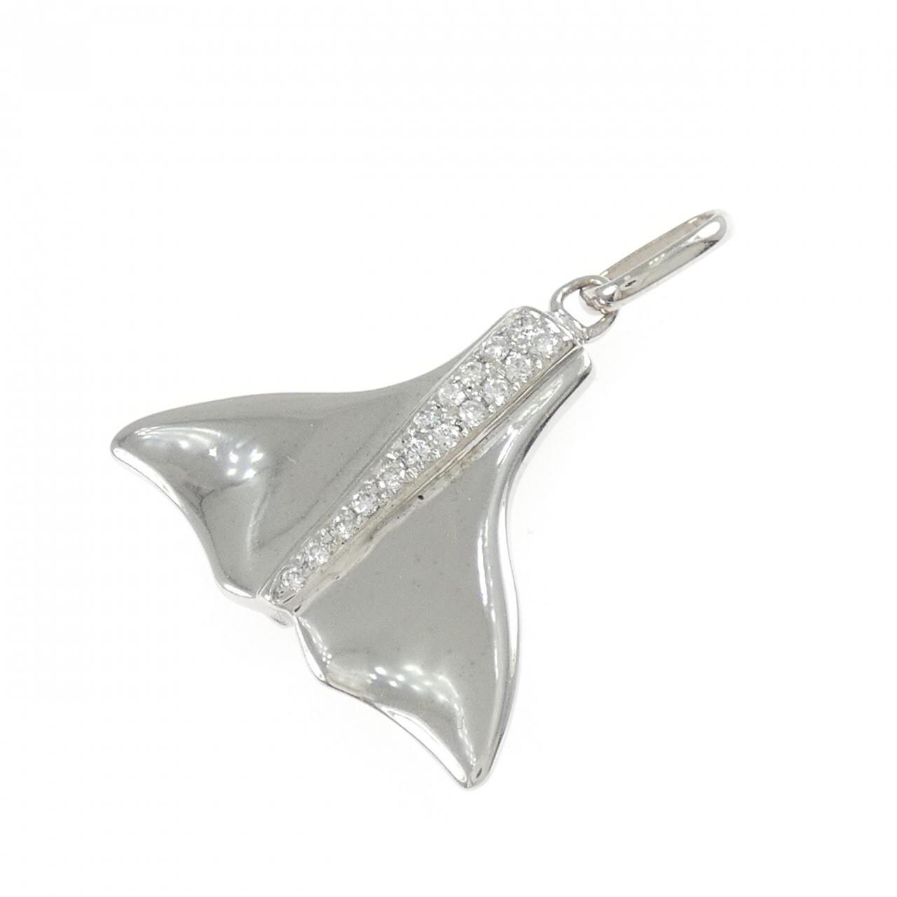 K18WG ダイヤモンド ペンダント 0.18CT