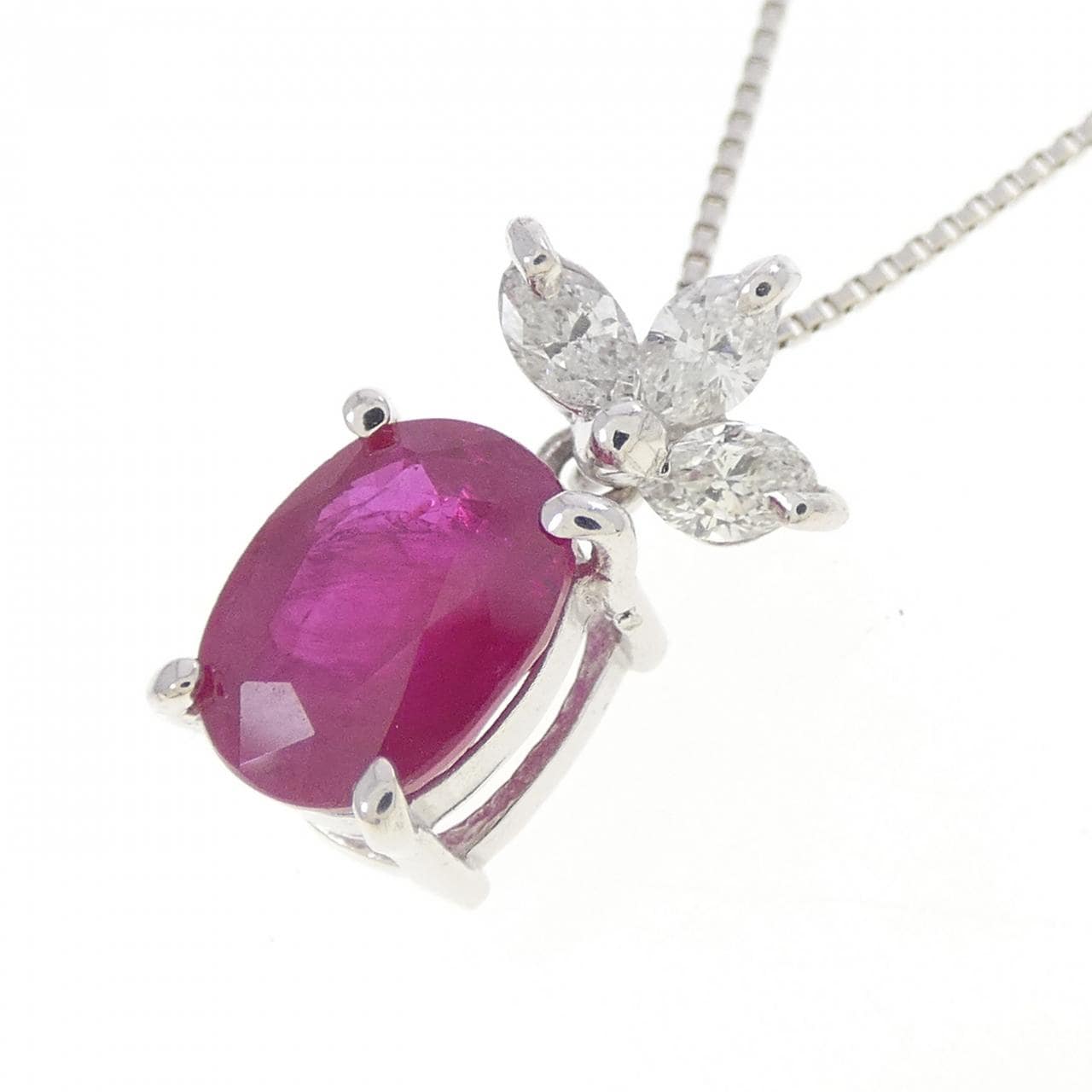 PT900/PT850 ルビー ネックレス 1.47CT