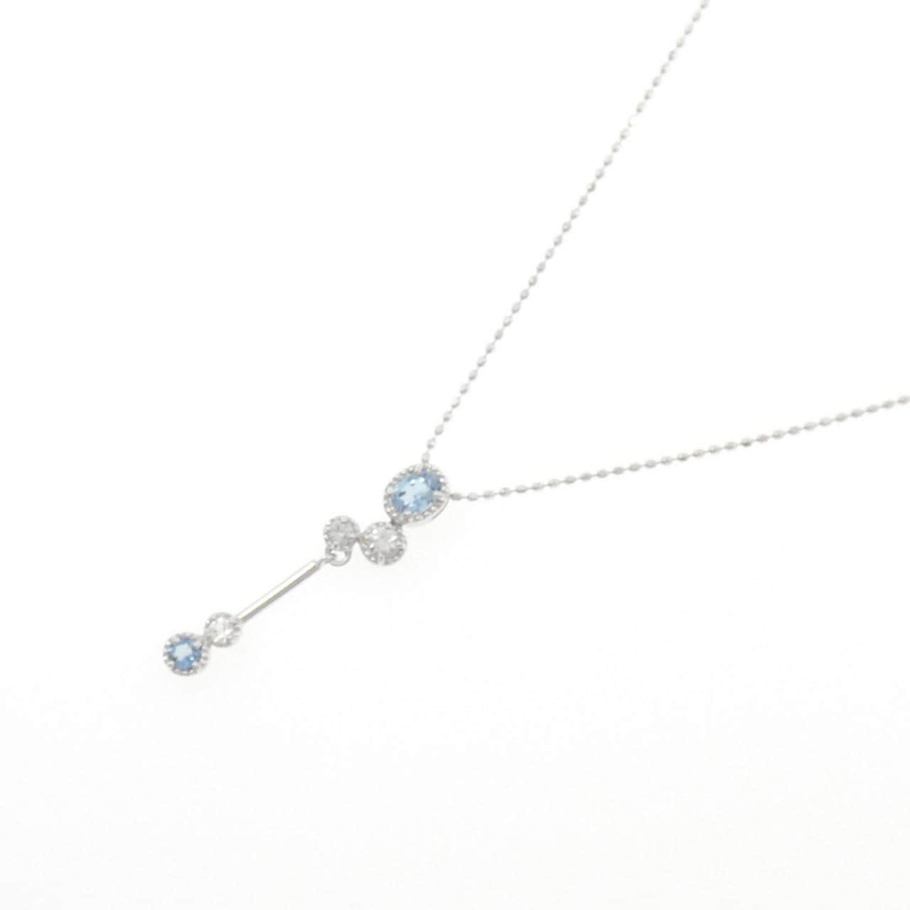 K18WG アクアマリン ネックレス