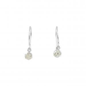 PT900 ソリティア ダイヤモンド ピアス 0.28CT