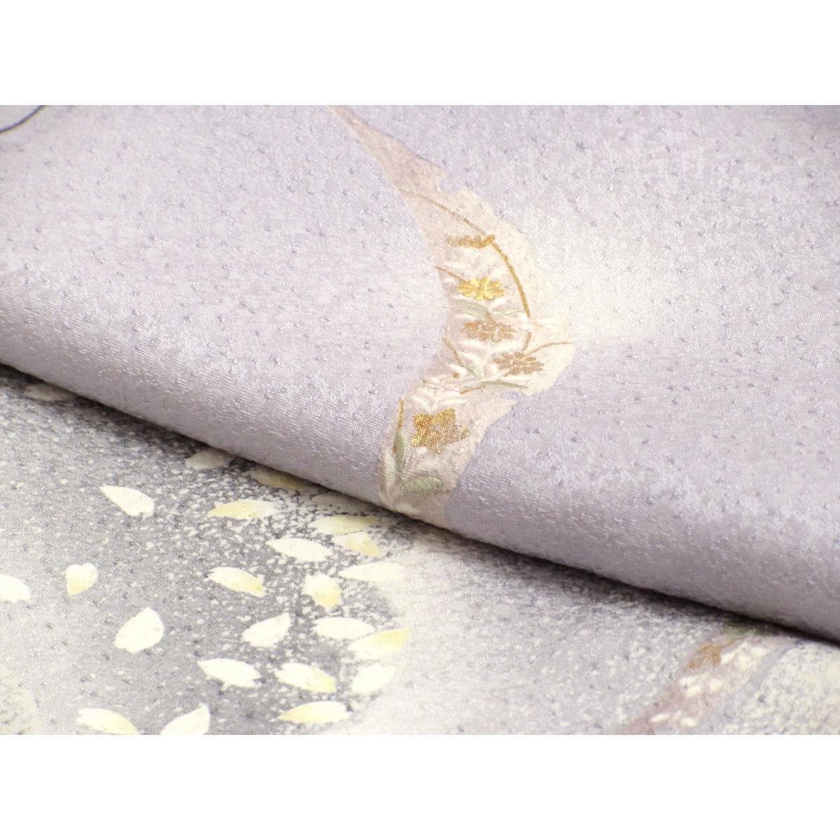 【未使用品】訪問着　友禅金彩加工　刺繍入りボカシ染