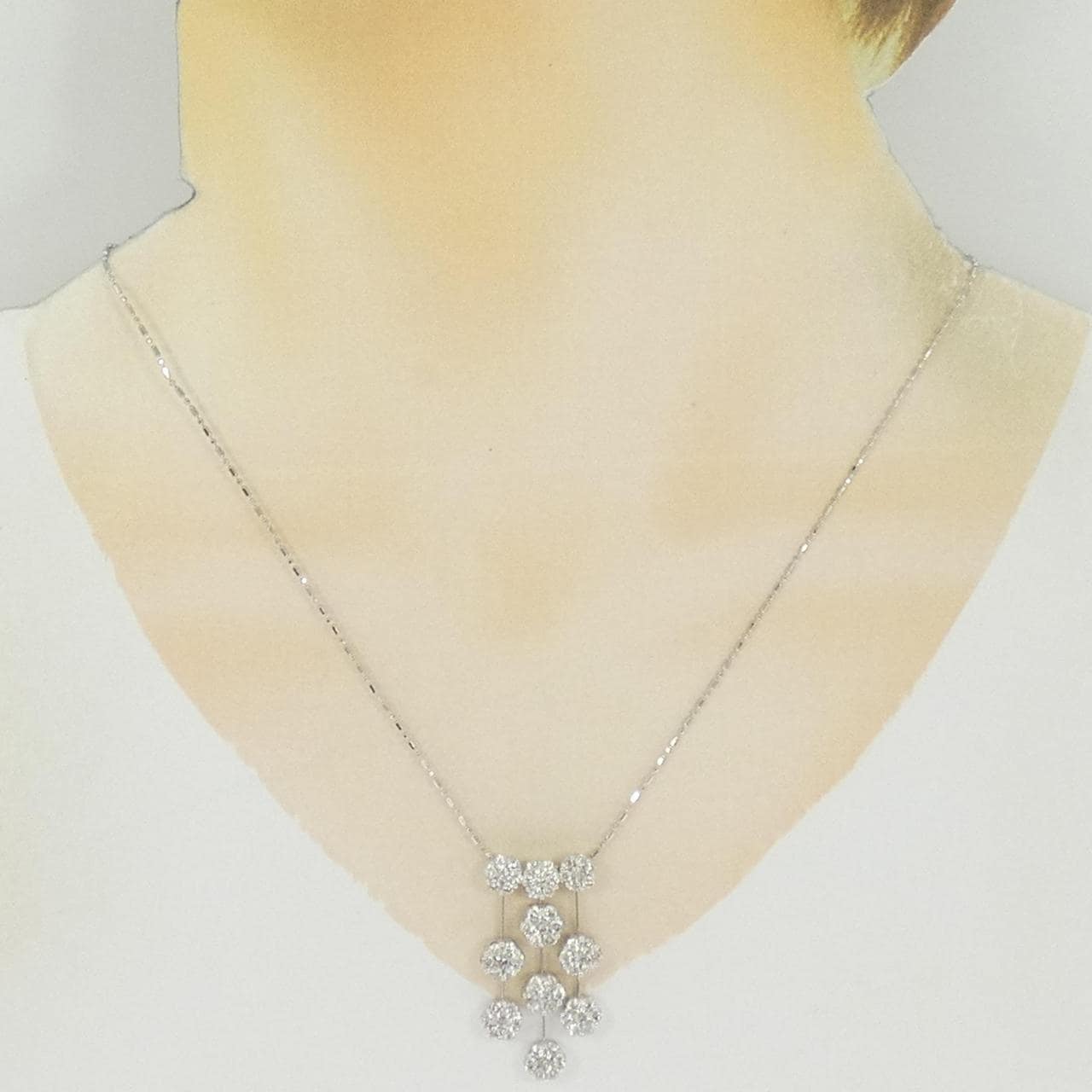 K18WG ダイヤモンド ネックレス 3.00CT