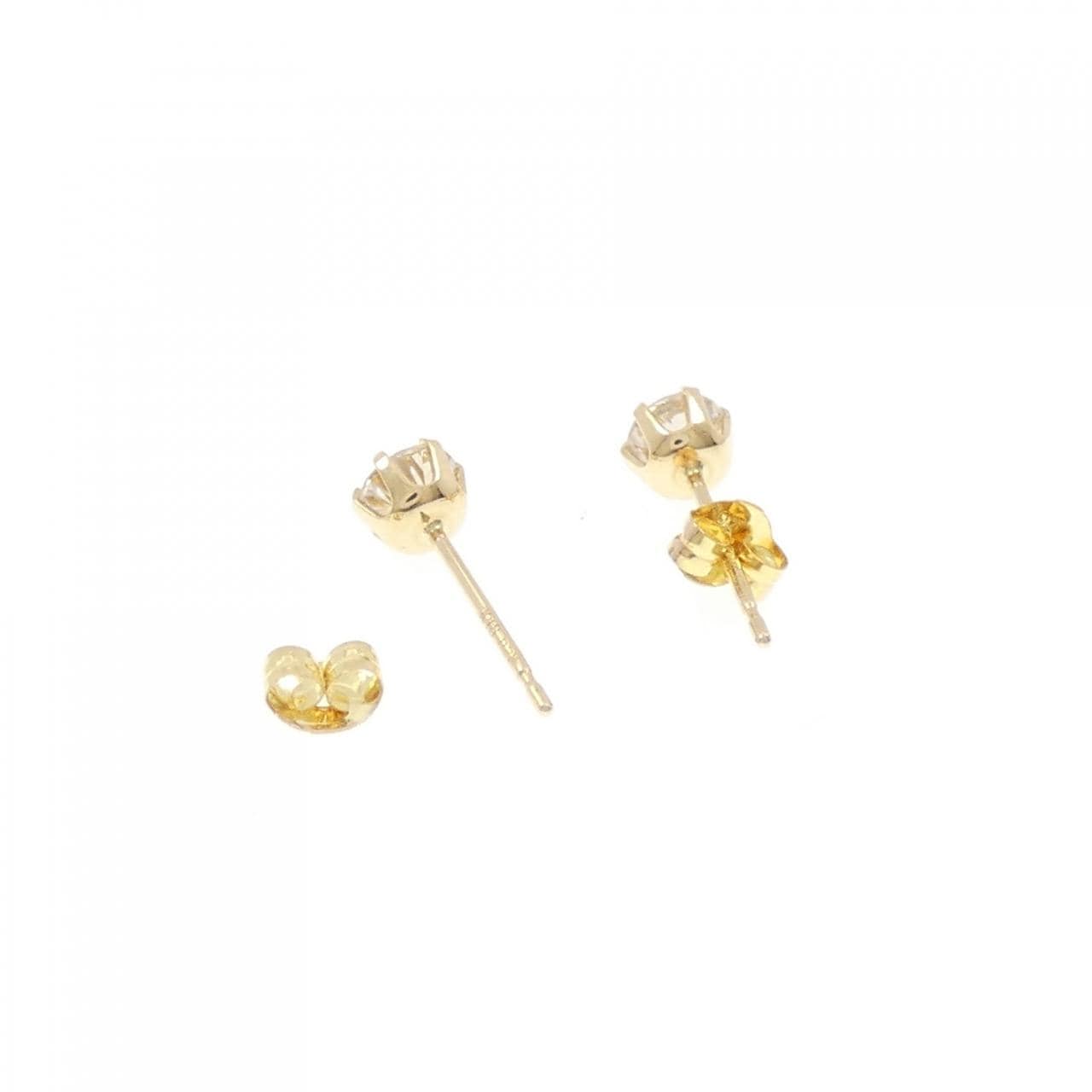 K18YG ソリティア ダイヤモンド ピアス 0.50CT