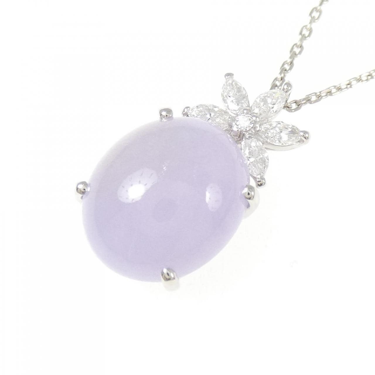 PT900/PT850 ラベンダーヒスイ ネックレス 6.17CT