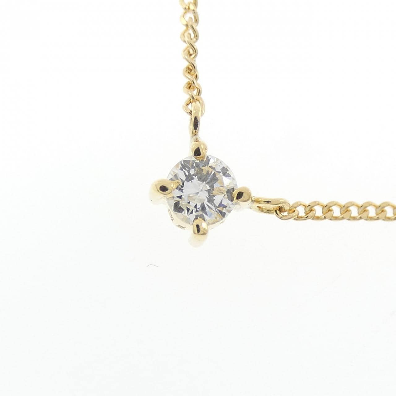 K18YG ソリティア ダイヤモンド ネックレス 0.16CT