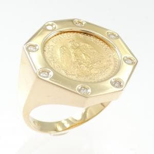 K18YG ダイヤモンド コイン リング 0.11CT